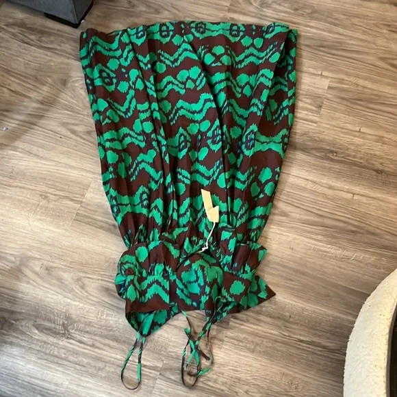 Ulla Johnson Green and Brown Patterned Dress - Picture 9 of 13